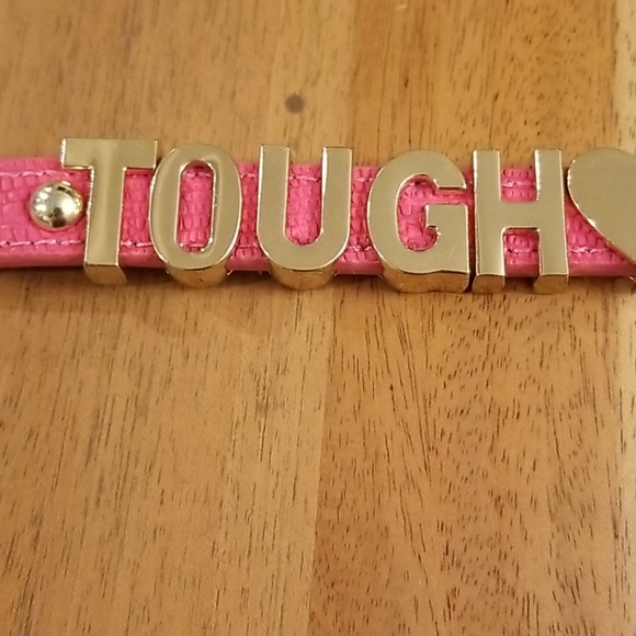 Pink "TOUGH" bracelet - Picture 3 of 7